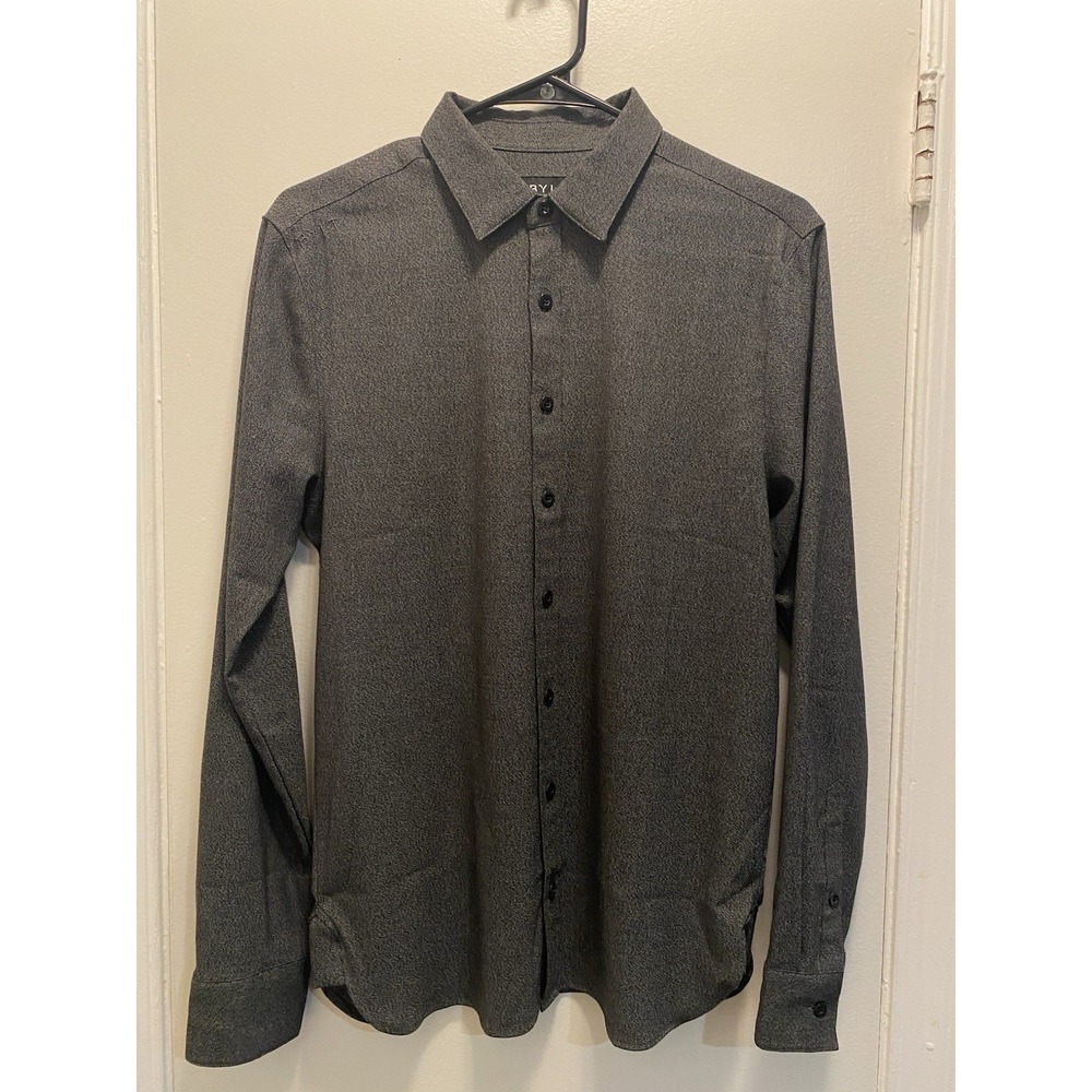 BYLT Vista Long Sleeve Button Down Men Performance Shirt S Gray premium comfort